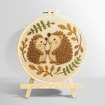 Cute hedgehog couple punch needle kit for beginners