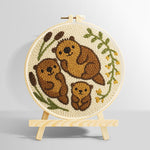 Cute otter family punch needle kit for beginners
