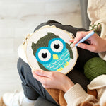 Creating handmade cute owl punch needle artwork