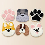 Cute paws and puppies punch needle coaster kit finished handmade coasters