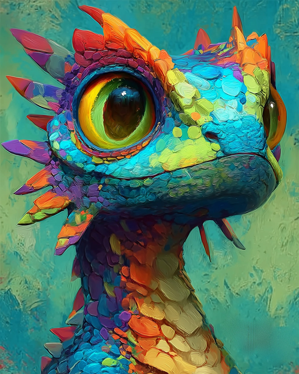 Cute rainbow baby dragon cross stitch kit for beginners