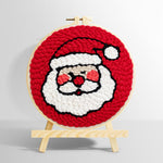 Cute santa face punch needle kit for beginners