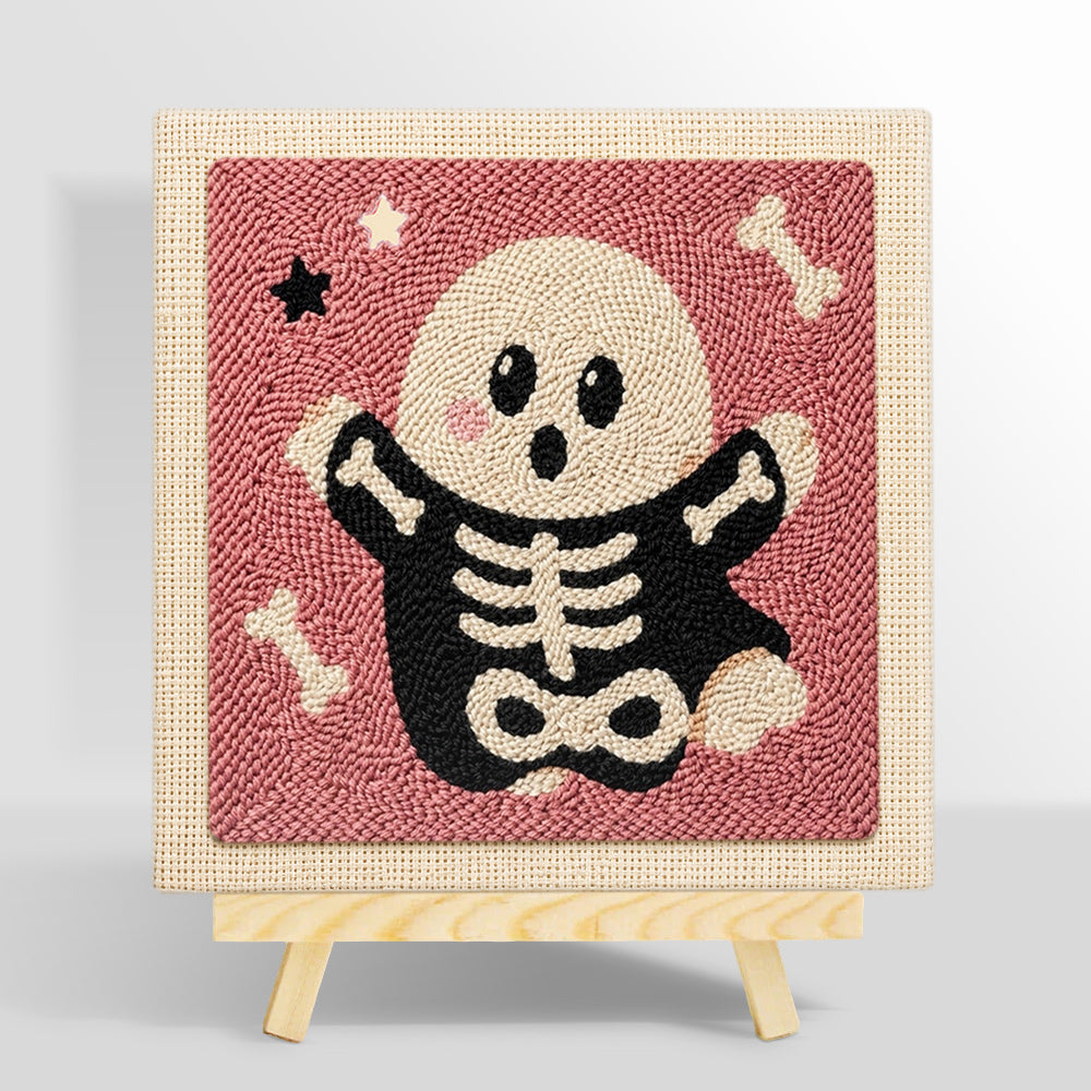 Cute skeleton ghost punch needle kit for beginners