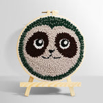 Cute sloth face punch needle kit for beginners