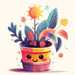 Cute smiley potted plant cross stitch kit for beginners