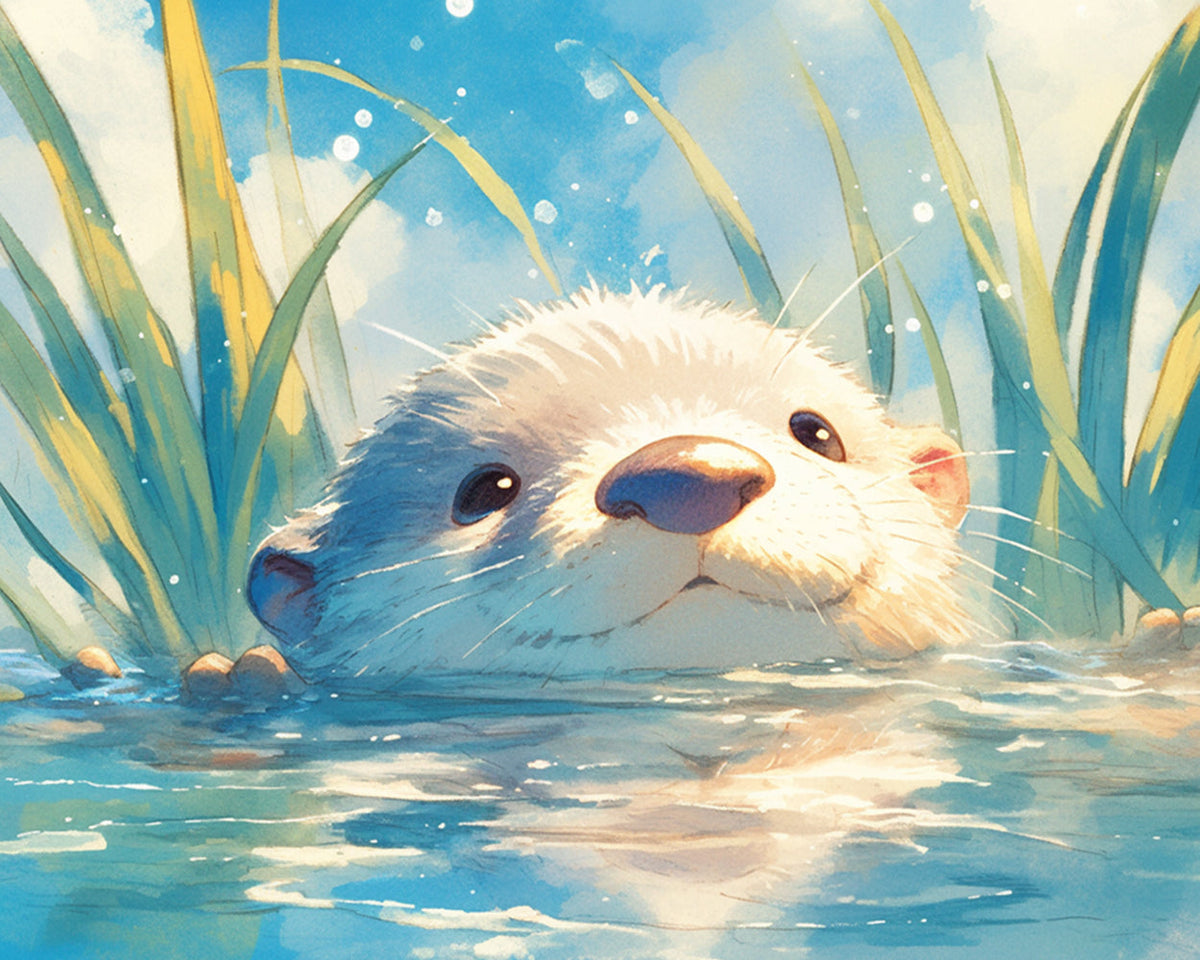 Cute water otter cross stitch kit for beginners