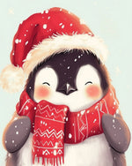 Cute winter penguin cross stitch kit for beginners