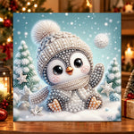 Cute winter penguin pearl diamond painting kit for beginners