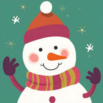 Cute winter snowman illustration cross stitch kit for beginners