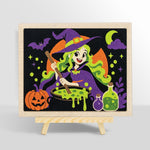 Cute witch making potion punch needle kit for beginners