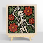 Dancing Floral Skeleton punch needle kit for beginners