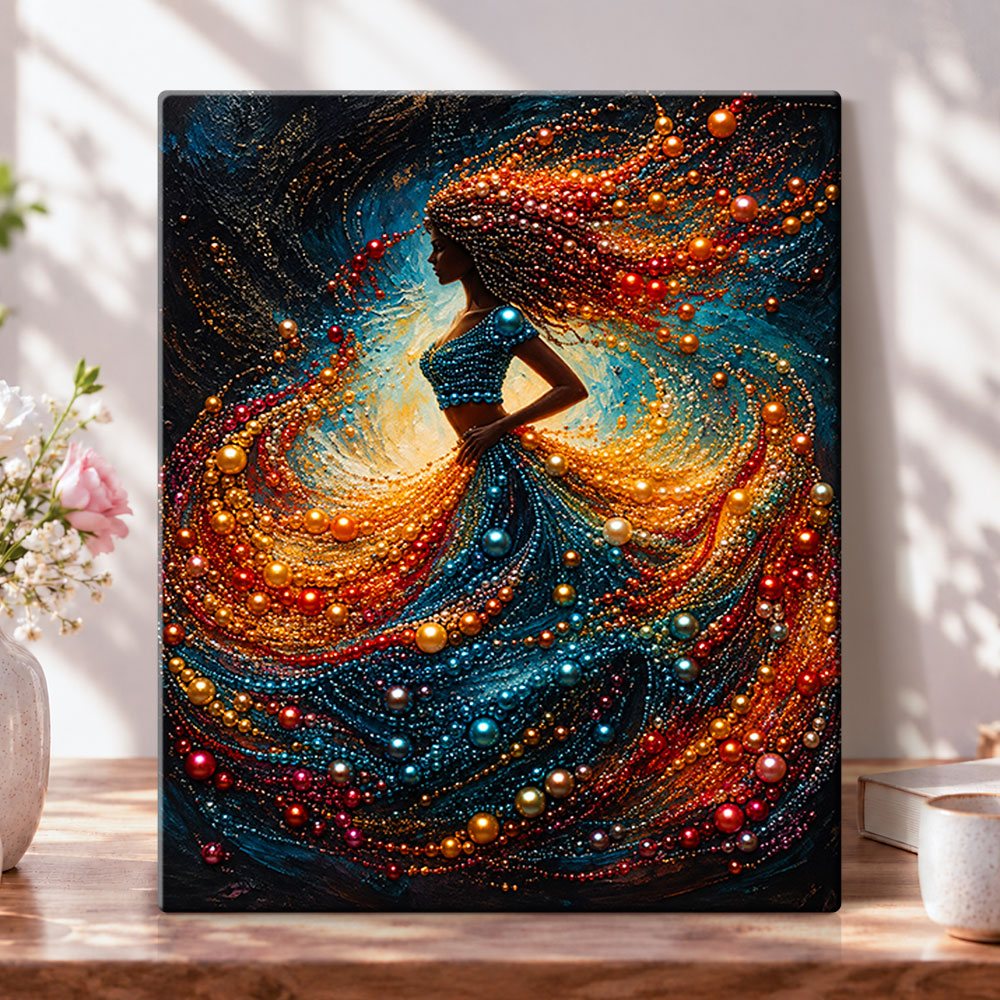 Dancing pearl lady pearl diamond painting kit for beginners