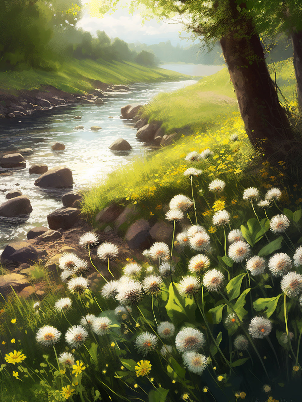 Dandelion riverside cross stitch kit for beginners