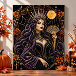 Dark moon queen with fan pearl diamond painting kit for beginners