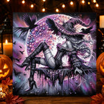 Dark witch under full moon pearl diamond painting kit for beginners