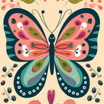 Decorative folk butterfly art cross stitch kit for beginners