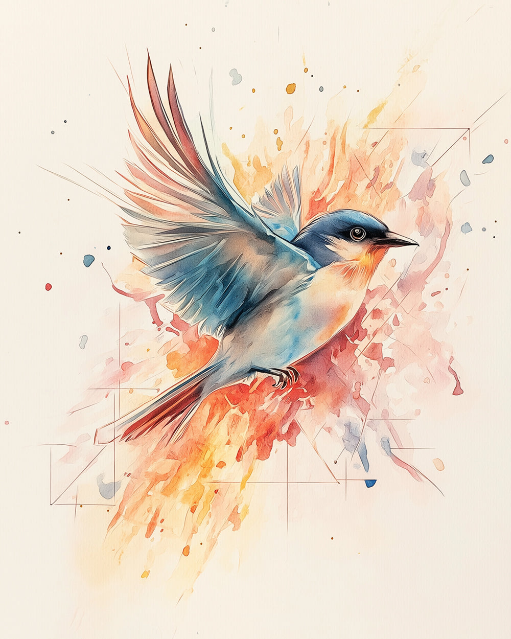 Delicate sketch swallow bird cross stitch kit for beginners