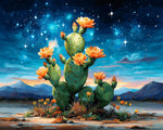 Desert cactus at dusk cross stitch kit for beginners
