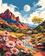 Desert wildflower creek cross stitch kit for beginners