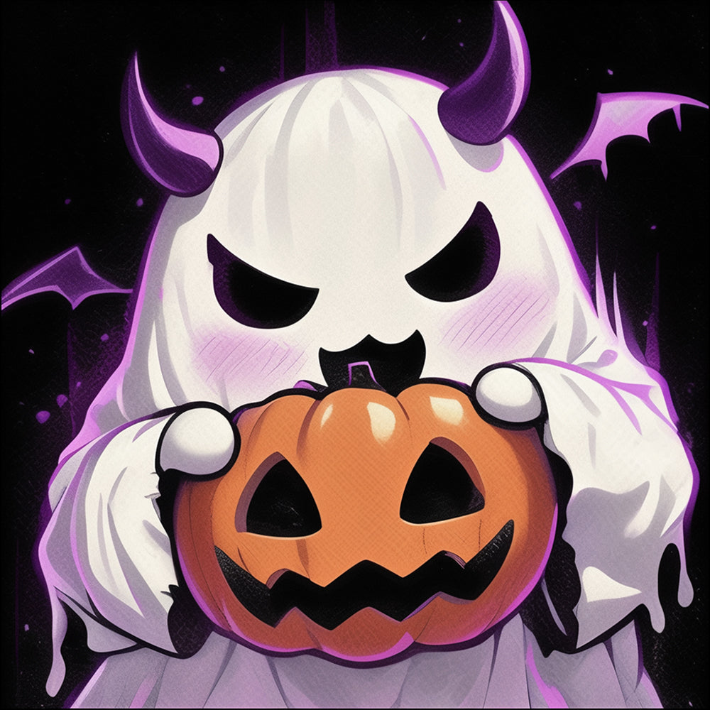 Devil ghost pumpkin cross stitch kit for beginners