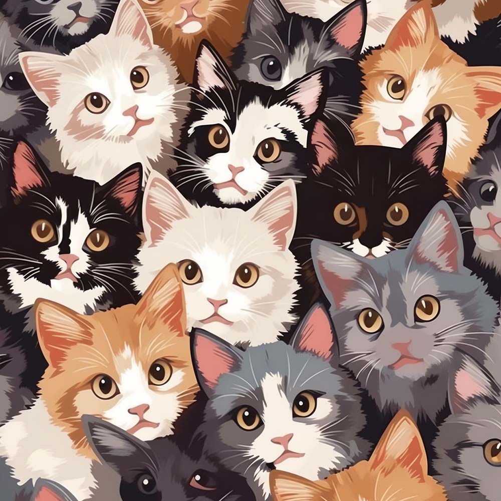 Diverse kittens pattern cross stitch kit for beginners