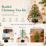 Three simple steps for assembling and decorating a DIY Beaded Christmas Tree Kit