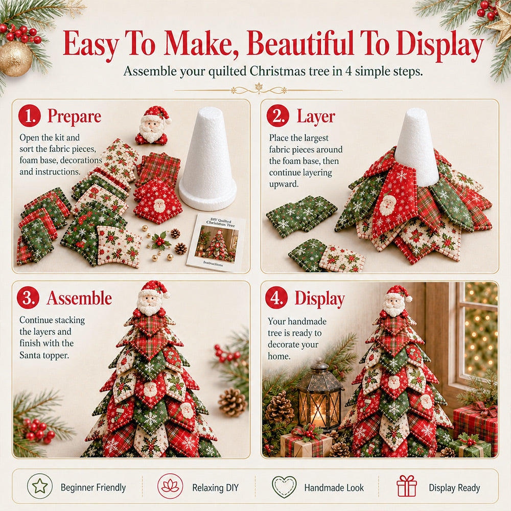 How to make a DIY Quilted Christmas Tree Kit in 4 simple steps