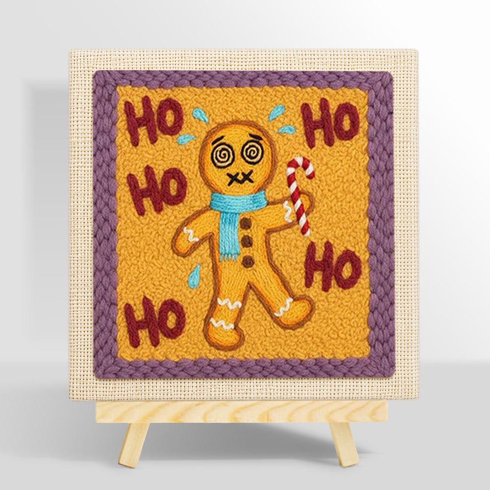 Dizzy gingerbread man punch needle kit for beginners