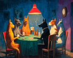 Dogs playing poker vintage painting cross stitch kit for beginners