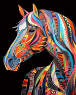 Dramatic rainbow horse cross stitch kit for beginners