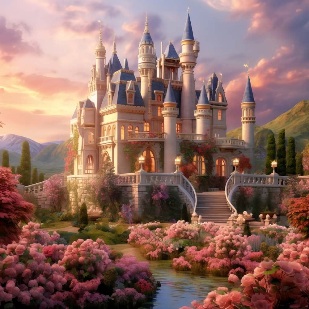 Dreamy floral fairy castle cross stitch kit for beginners