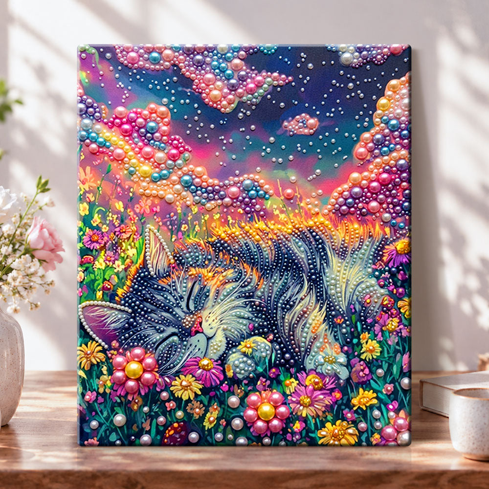 Dreamy floral slumber pearl diamond painting kit for beginners