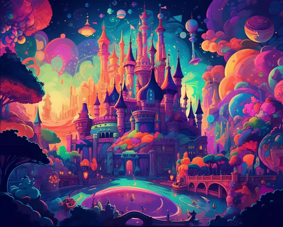 Dreamy magic castle cross stitch kit for beginners