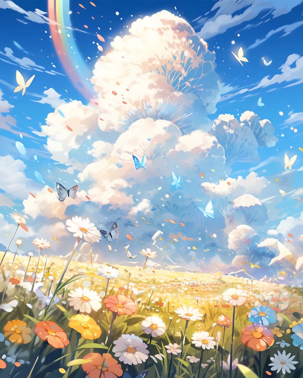 Dreamy meadow with butterflies cross stitch kit for beginners