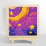 Dreamy purple starry night punch needle kit for beginners