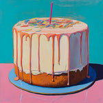 Dripping frosted birthday cake cross stitch kit for beginners