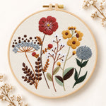 Earthy tone flora embroidery kit
