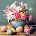 Easter floral egg table arrangement cross stitch kit for beginners