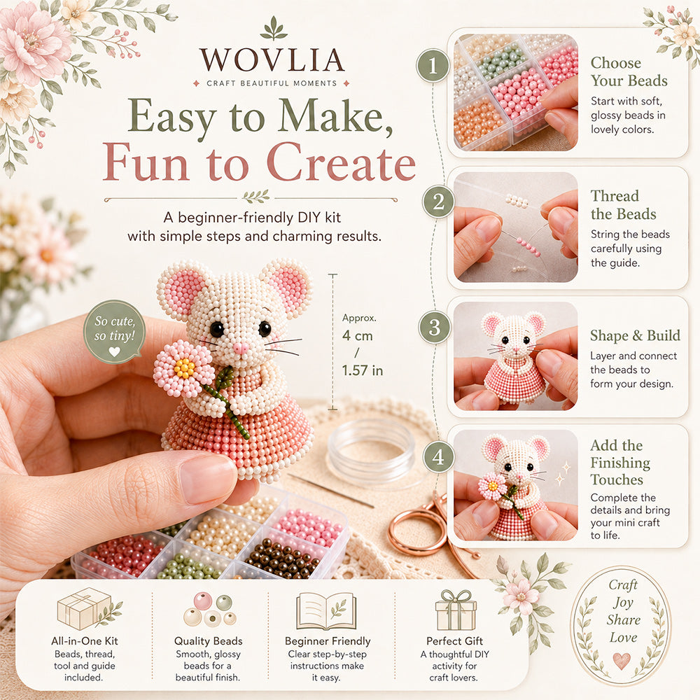 easy to make 3d beaded mini diy craft kits