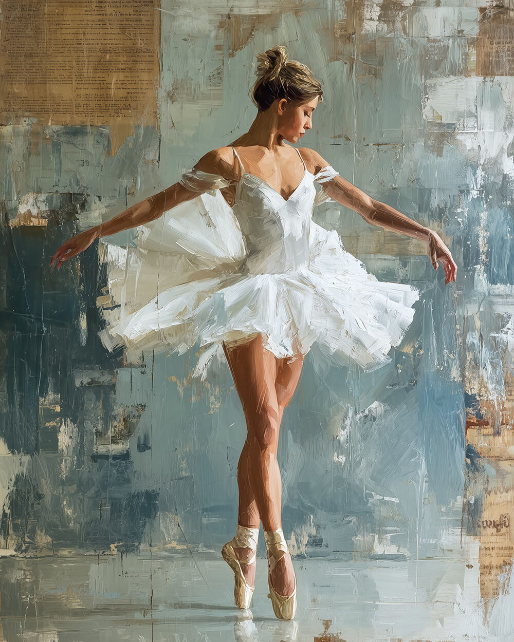 Elegant ballerina dancer cross stitch kit for beginners