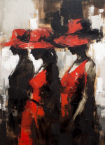 Elegant ladies in red cross stitch kit for beginners