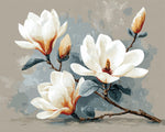 Elegant magnolia blooms cross stitch kit for beginners
