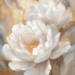 Elegant white peonies cross stitch kit for beginners