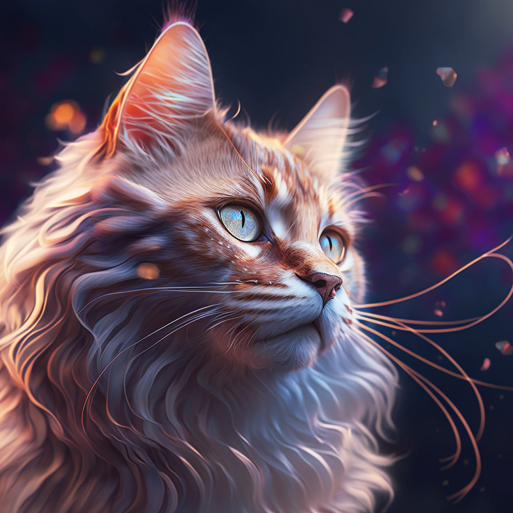Enchanted forest cat cross stitch kit for beginners