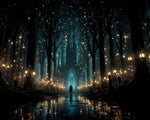 Enchanted glowing forest cross stitch kit for beginners