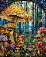 Enchanted mushroom forest cross stitch kit for beginners
