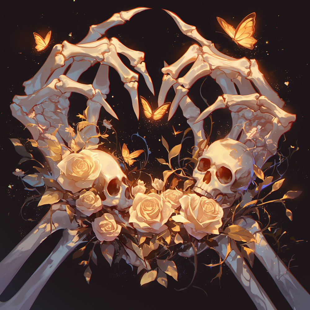 Eternal skeleton love cross stitch kit for beginners