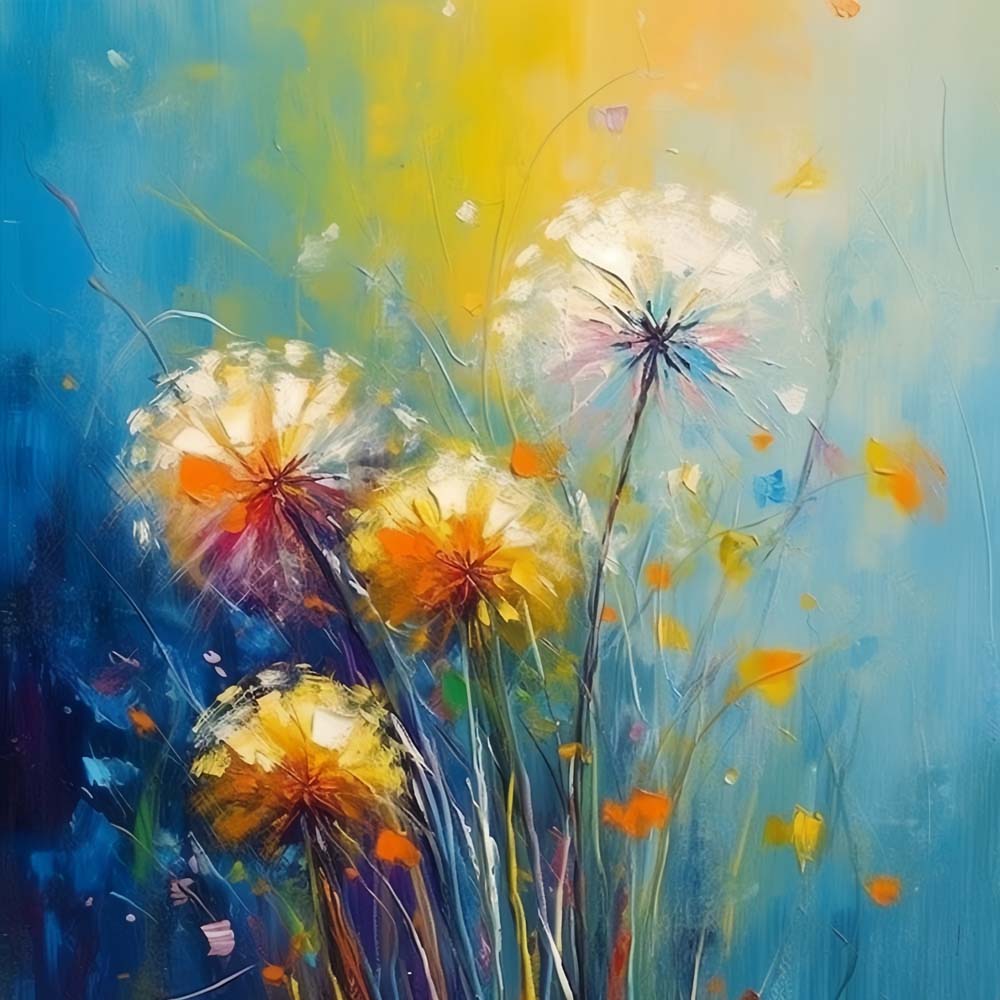 Ethereal dandelion seeds cross stitch kit for beginners