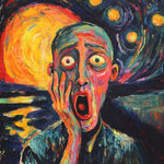 Expressionist scream artwork cross stitch kit for beginners