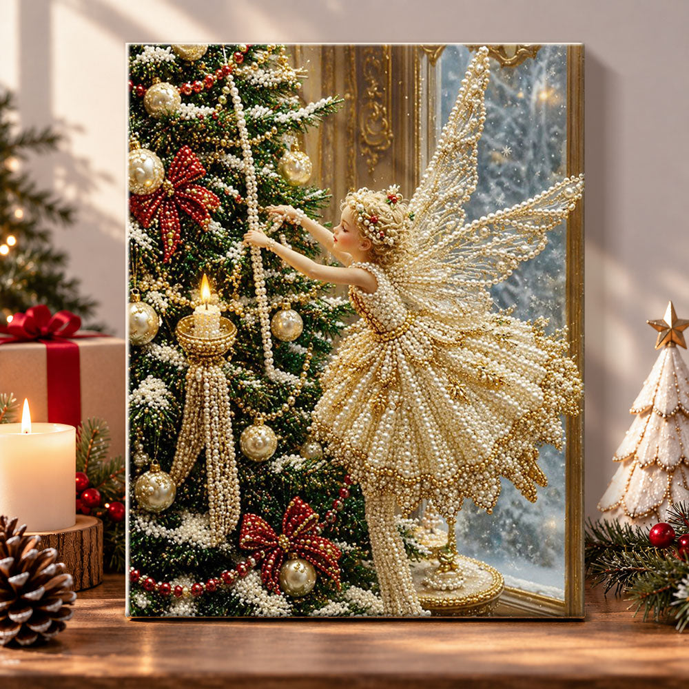 Fairy decorating christmas tree pearl diamond painting kit for beginners